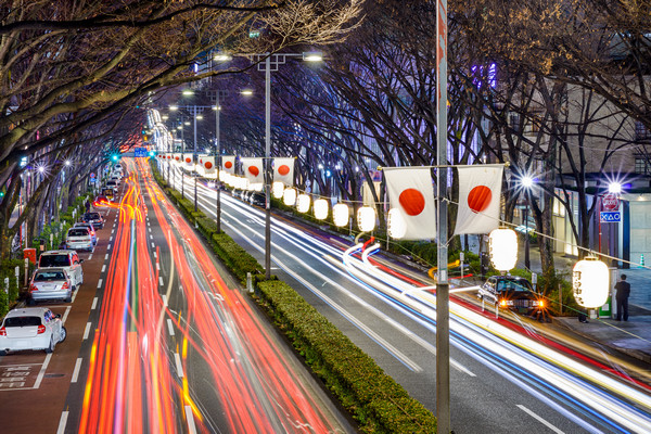 Night traffic in Japan