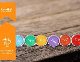 Names of the Days of the week on the small buttons